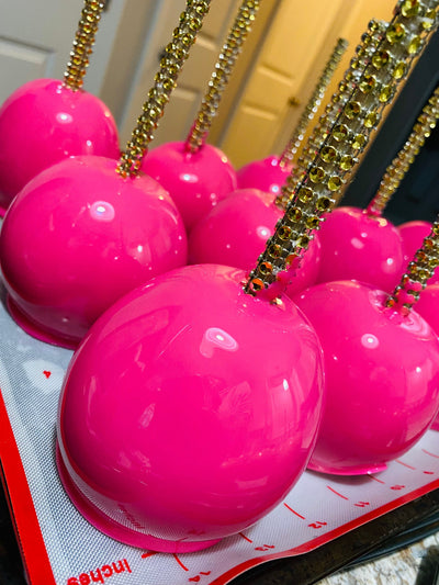 Hot pink Candy Apples